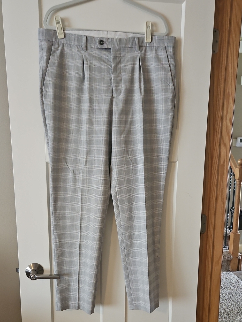 Express Gray Plaid Men's Dress Pants 36X34